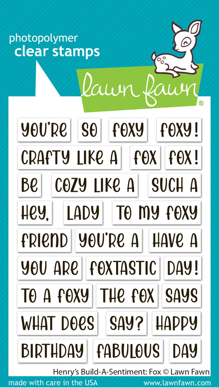 Lawn Fawn - Henry's Build a Sentiment: FOX - Stamps Set