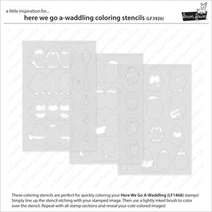 Lawn Fawn - HERE WE GO A-WADDLING - Coloring Stencils