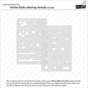 Lawn Fawn - WINTER BIRDS - Coloring Stencils