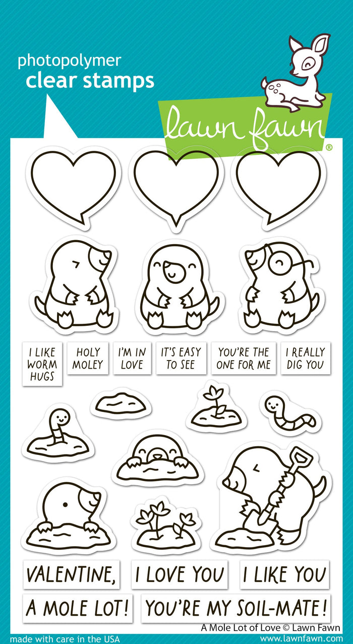 Lawn Fawn - A MOLE LOT OF LOVE - Stamps Set