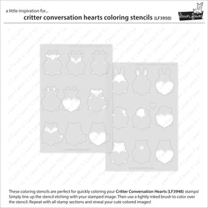 Lawn Fawn - CRITTER CONVERSATION HEARTS - Coloring Stencil