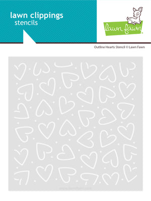 Lawn Fawn - OUTLINE HEARTS - Lawn Clippings - Stencil