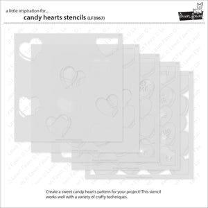Lawn Fawn - CANDY HEARTS - Lawn Clippings - Layering Stencils set 5pc