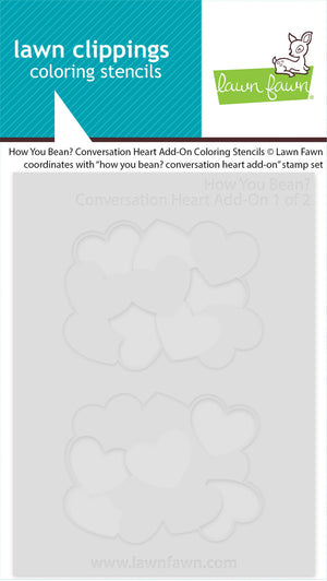 Lawn Fawn - How You Bean? CONVERSATION HEART Add-On - Coloring Stencils
