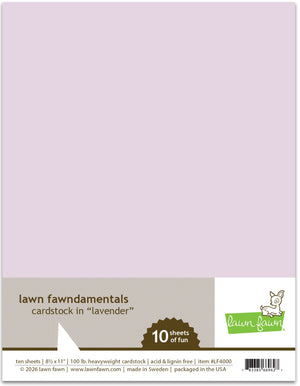 Lawn Fawn - LAVENDER Cardstock 8.5x11 Paper Pack