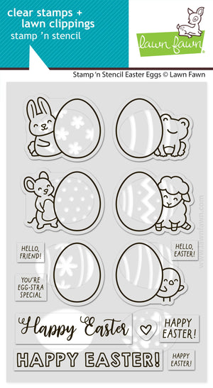 Lawn Fawn - STAMP 'N STENCIL EASTER EGGS - Stamps Set