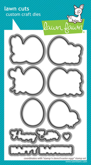 Lawn Fawn - STAMP 'N STENCIL EASTER EGGS - Dies Set
