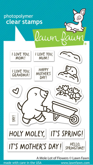 Lawn Fawn - A MOLE LOT OF FLOWERS - Stamps Set