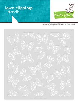 Lawn Fawn - BUTTERFLY BACKGROUND - Lawn Clippings - Layering Stencils set 2pc