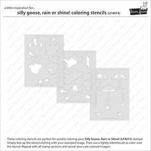 Lawn Fawn - SILLY GOOSE, RAIN OR SHINE - Coloring Stencils