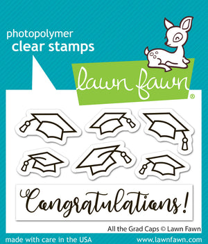 Lawn Fawn - ALL THE GRAD CAPS - Stamps Set