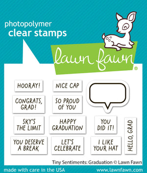 Lawn Fawn - TINY SENTIMENTS: GRADUATION - Stamps set