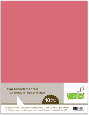 Lawn Fawn - SUNSET ORANGE Cardstock 8.5x11 Paper Pack