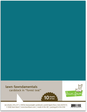 Lawn Fawn - FOREST TEAL Cardstock 8.5x11 Paper Pack