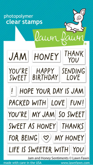 Lawn Fawn - JAM and HONEY Sentiments - Stamps Set