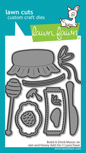 Lawn Fawn - Build-A-Drink Mason Jar JAM AND HONEY Add-On - Dies set