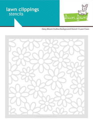 Lawn Fawn - DAISY BLOOM OUTLINE Background - Lawn Clippings - Stencil