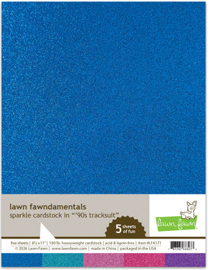 Lawn Fawn - 90's TRACKSUIT Collection - Sparkle Cardstock 8.5x11 Paper Pack