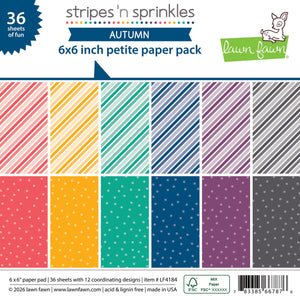 Lawn Fawn - STRIPES 'N SPRINKLES AUTUMN - Petite Paper Pack 6x6