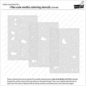 Lawn Fawn - I LIKE CUTE MOTHS - Coloring Stencils