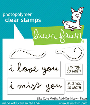 Lawn Fawn - I LIKE CUTE MOTHS Add-On - Stamps Set
