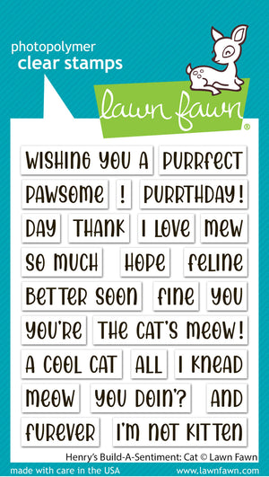 Lawn Fawn - Henry's Build a Sentiment: CAT - Stamps Set
