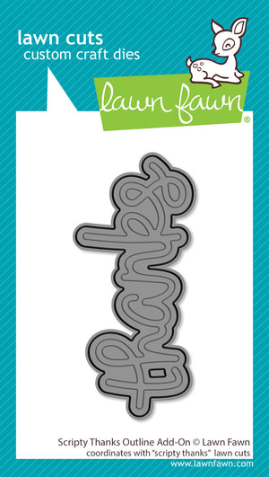 Lawn Fawn - Scripty THANKS OUTLINE - Add-On Die