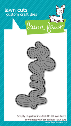 Lawn Fawn - Scripty HUGS OUTLINE - Add-On Die