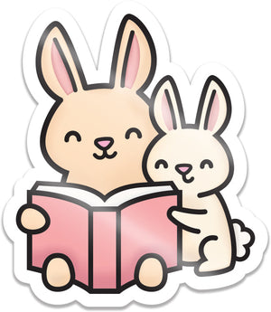 Lawn Fawn - READING BUNNIES - Vinyl Sticker