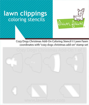 Lawn Fawn - COZY DOGS CHRISTMAS Add-On - Coloring Stencil