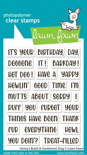 Lawn Fawn - Henry's Build a Sentiment: DOG - Stamps Set