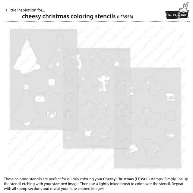 Lawn Fawn - CHEESY CHRISTMAS - Lawn Clippings - Coloring Stencils set