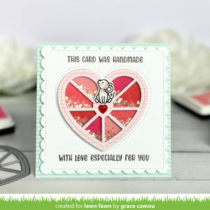 Lawn Fawn - Stitched Happy Heart GEO FRAME Add-On Die set