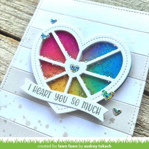 Lawn Fawn - Stitched Happy Heart GEO FRAME Add-On Die set