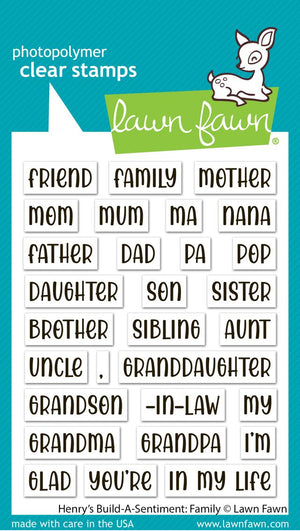 Lawn Fawn - HENRY'S Build a Sentiment: FAMILY - Stamps Set