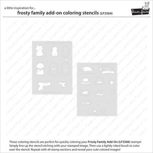 Lawn Fawn - FROSTY FAMILY Add-On - Lawn Clippings - Coloring Stencil Set