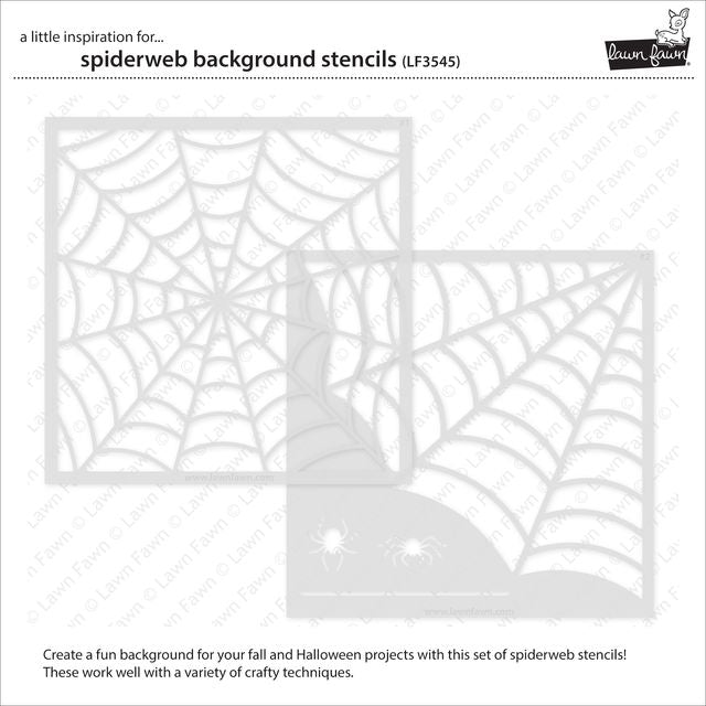 Lawn Fawn - SPIDERWEB Background - Lawn Clippings - Stencil Set