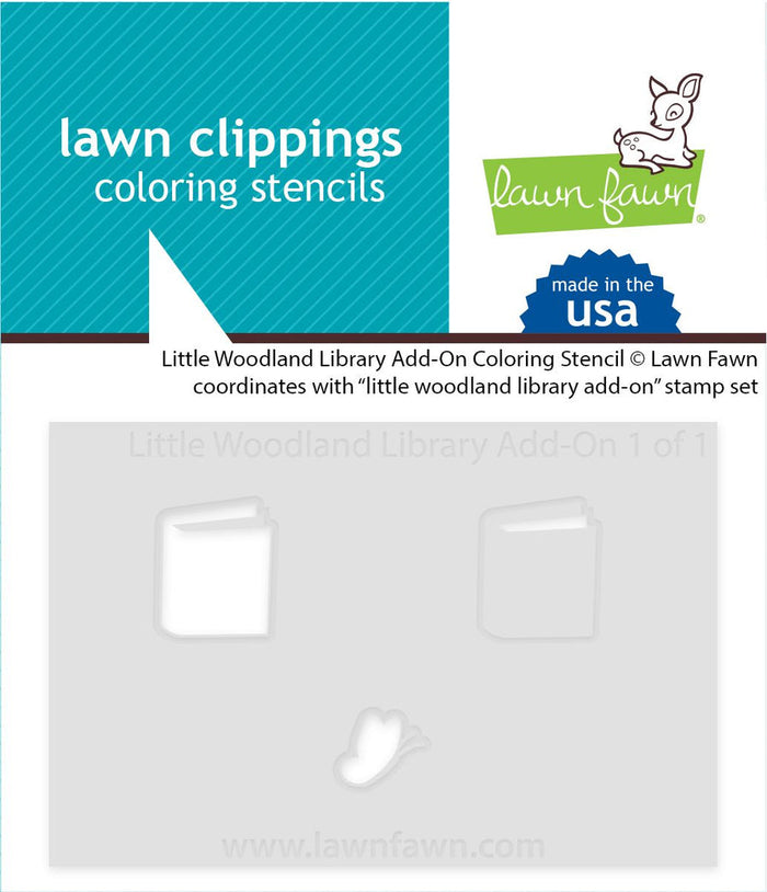 Lawn Fawn - LITTLE WOODLAND LIBRARY Add-On  - Coloring Stencil