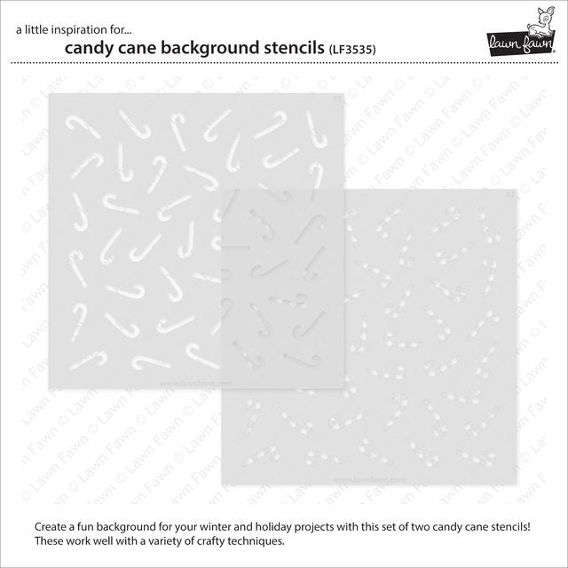 Lawn Fawn - CANDY CANE Background - Lawn Clippings - Stencil Set