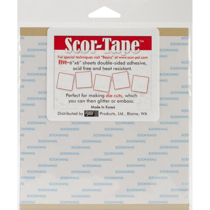 Scor-Tape Adhesive Sheets 6"x6" 5pk