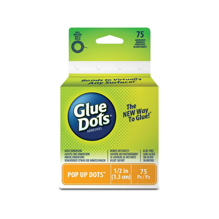 Glue Dots - Clear Dot Roll Adhesive - POP UP DOTS 1/2" (1.3cm) 75/Pkg