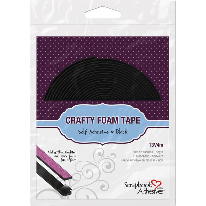 Scrapbook Adhesives - BLACK - Craft Foam TAPE Roll - .375"X13'