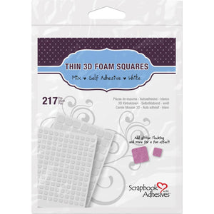 Scrapbook Adhesives - THIN 3-D Permanent Foam Squares 217PC