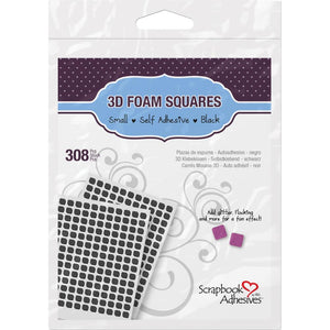 Scrapbook Adhesives - BLACK - 3-D Permanent Foam Squares 308PC