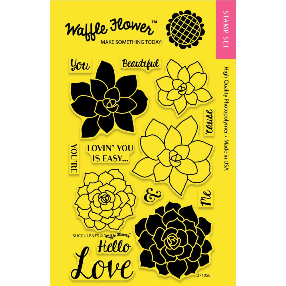 succulent stamp set Waffle Flower Crafts Clear Stamps 4"X6" Succulents
