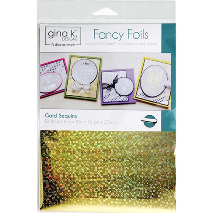 Therm-O-Web - Gina K Fancy Foil - GOLD SEQUIN - 6"x8" 12 Sheets