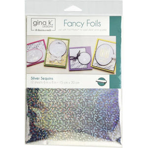 Therm-O-Web - Gina K Fancy Foil - SILVER SEQUIN - 6"x8" 12 Sheets