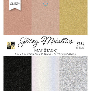 Die Cuts With A View - Metallic Glitzy Glitter - 24 Sheets 6x6