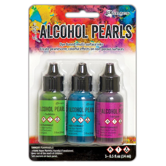 Tim Holtz Ranger - Alcohol Ink PEARLS 3pk - Kit 2 - Sublime, Intrigue, Tranquil
