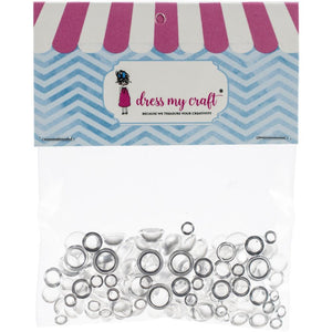 Dress My Crafts - Clear Water Droplet ASSORTED Embellishments 150/Pkg